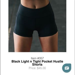 Zyia Black Light n tight hustle shorts size med